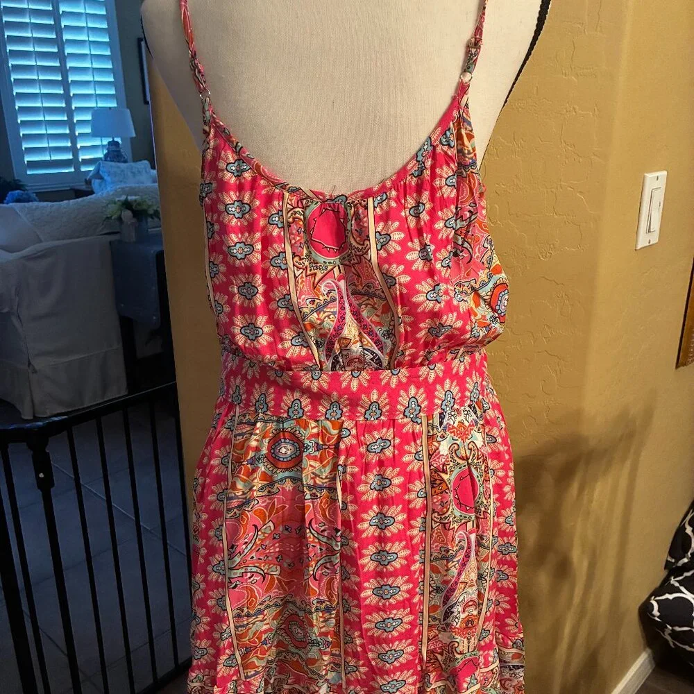 PRETTYGARDEN Women's Summer Sundress Casual Spaghetti Strap Floral - M - Picture 3 of 7